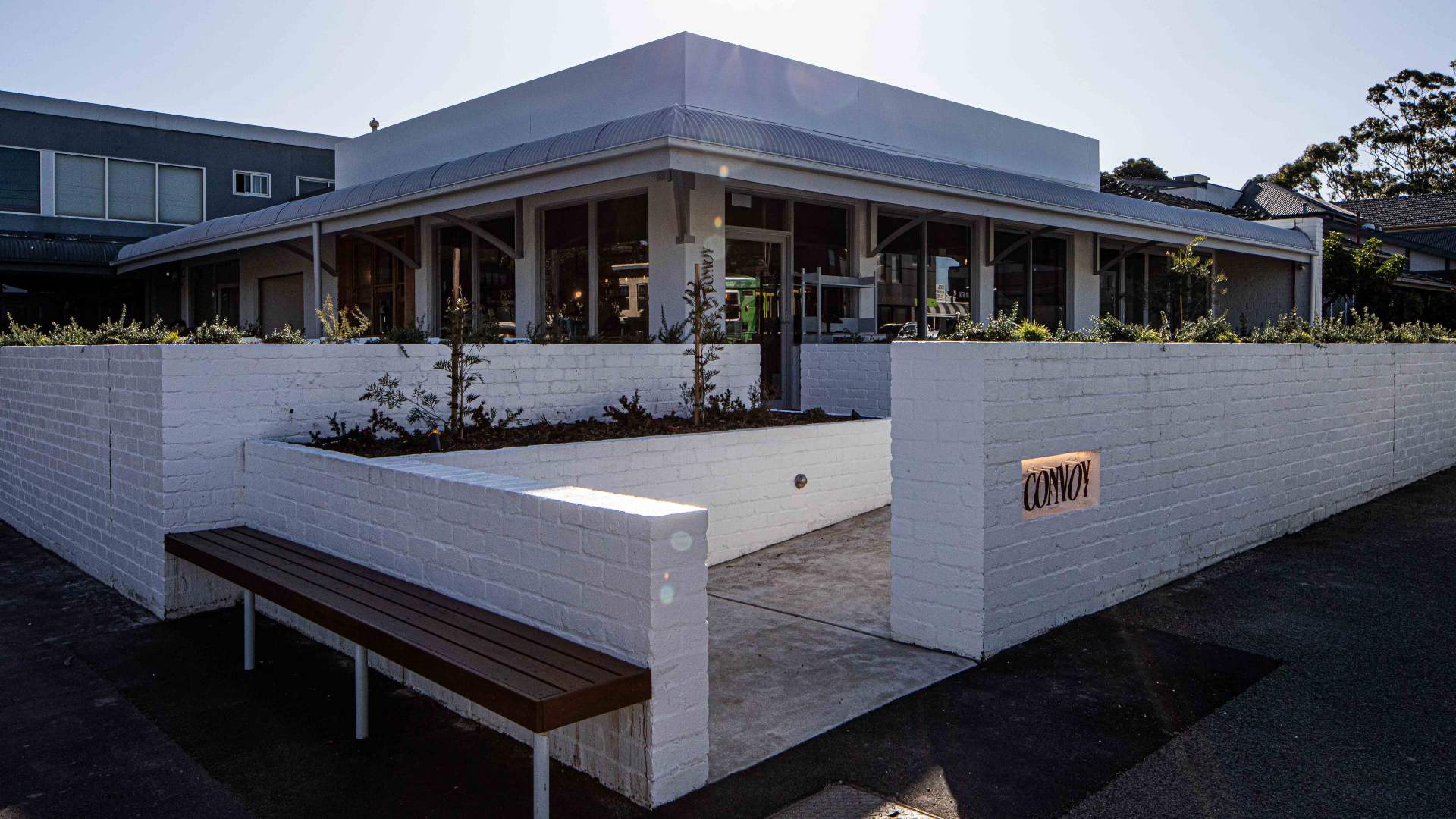 The exterior of Convoy cafe in Moonee Ponds.