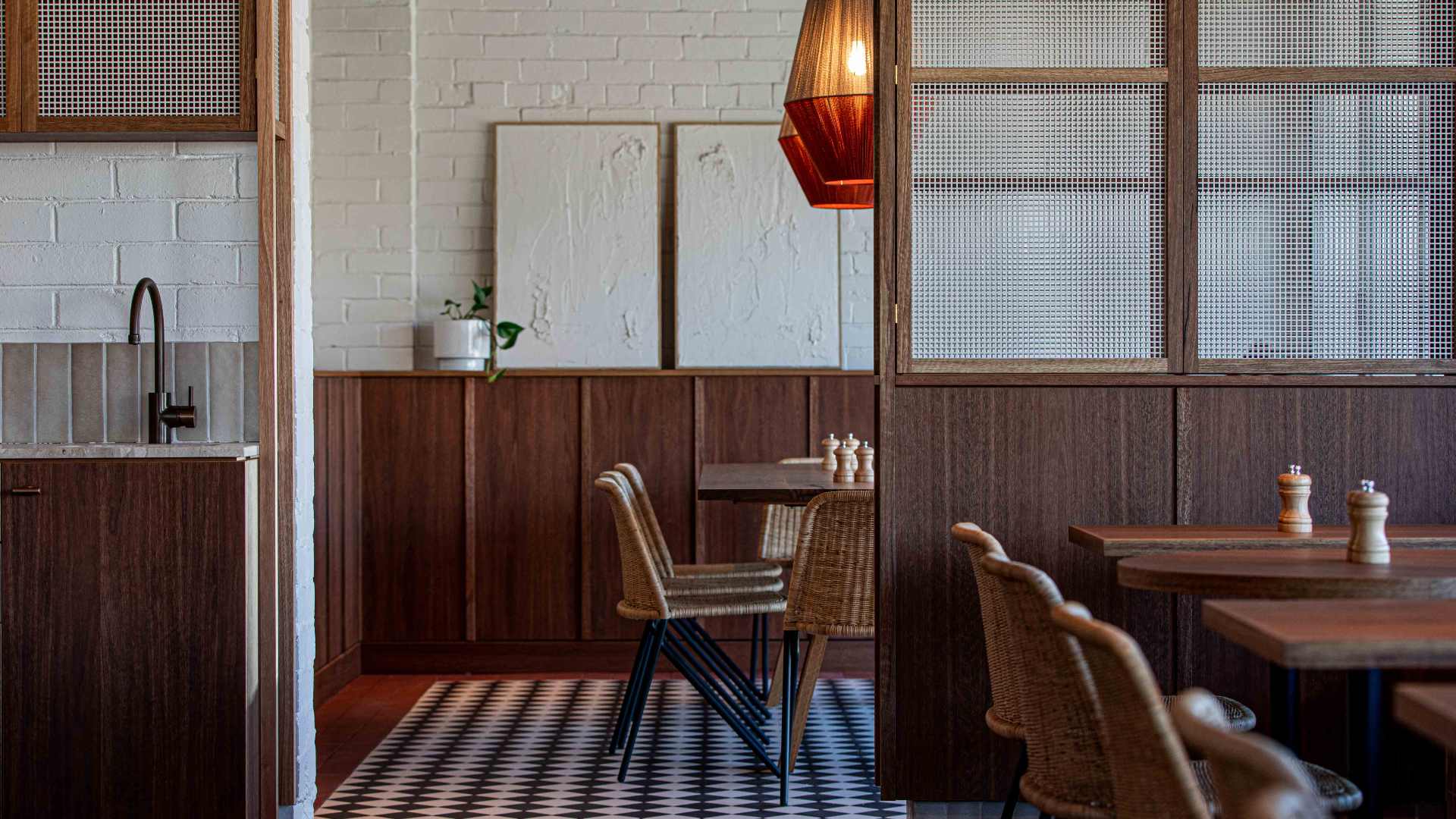 The dining room at Convoy cafe in Moonee Ponds.