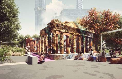 An Art-Clad Replica of Greece's Parthenon Will Pop-Up Outside the NGV for Summer