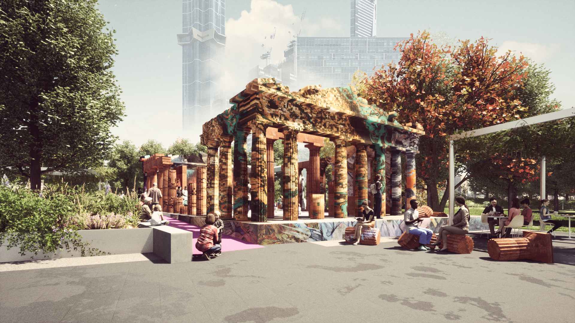 An Art-Clad Replica of Greece's Parthenon Will Pop Up Outside the NGV for Summer