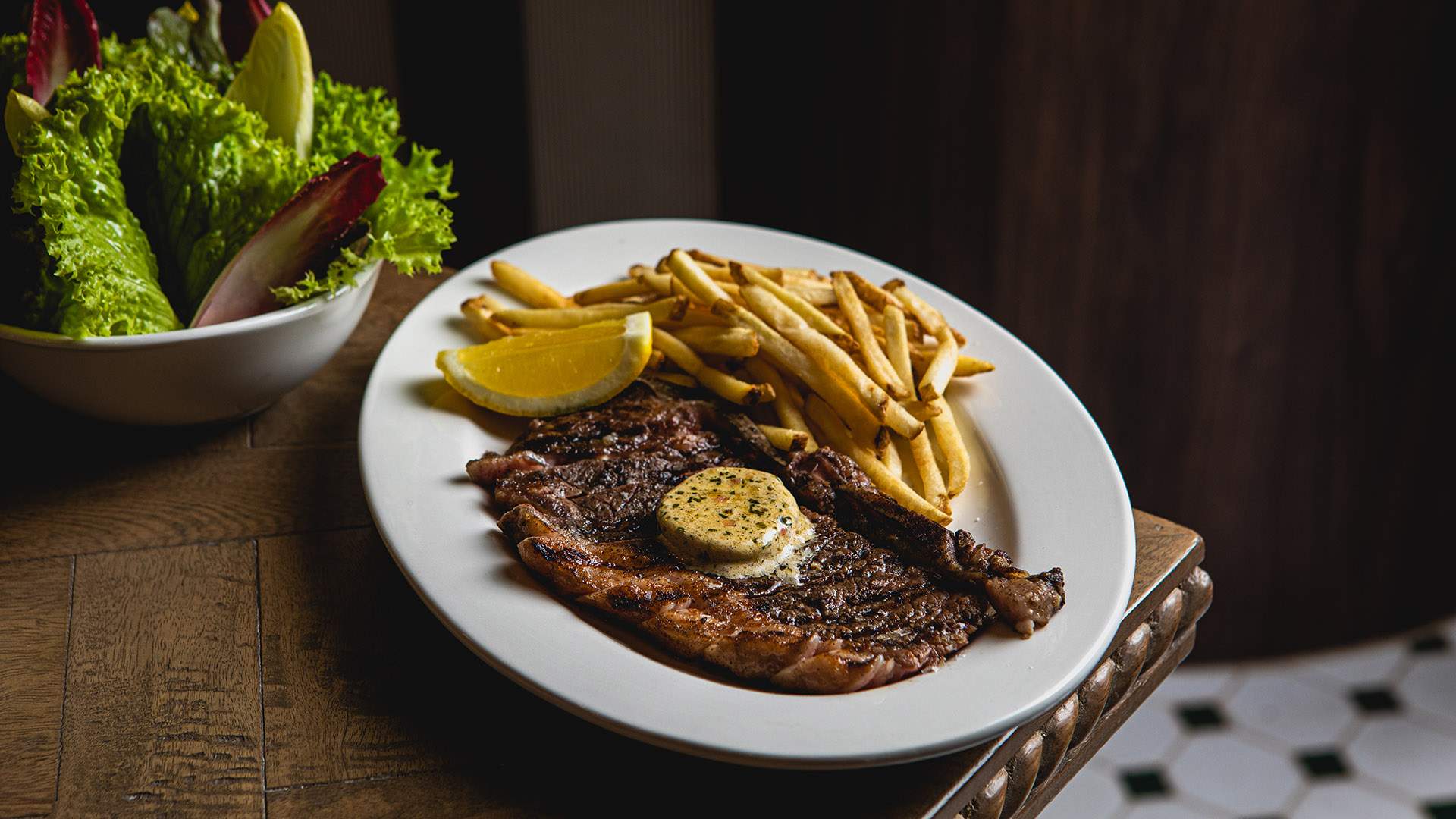 Steak frites at South City Wine in Brisbane.