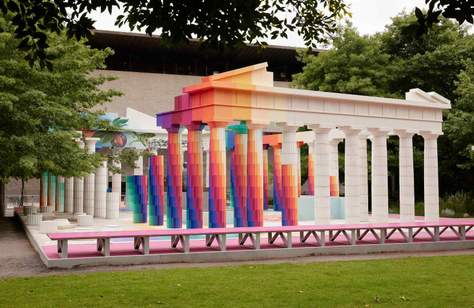 'Temple of Boom' Is the Colourful Mini Parthenon Replica That's Landed in the NGV Grounds
