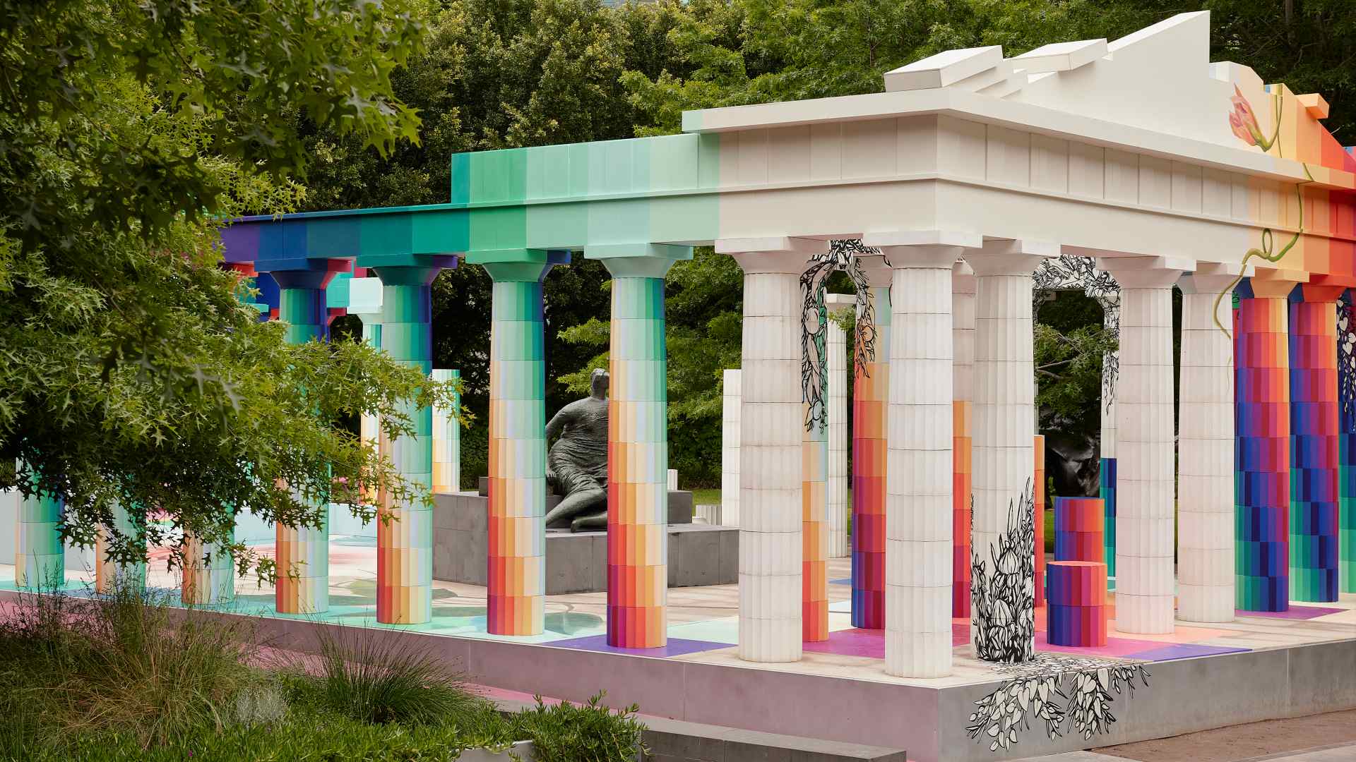 Melbourne Is Now Home to a Colourful Mini Parthenon Replica Called 'Temple of Boom'