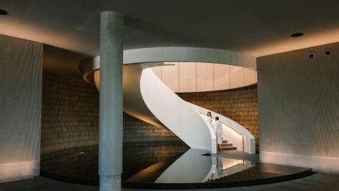 a large staircase at Alba thermal springs - the best day spa in melbourne