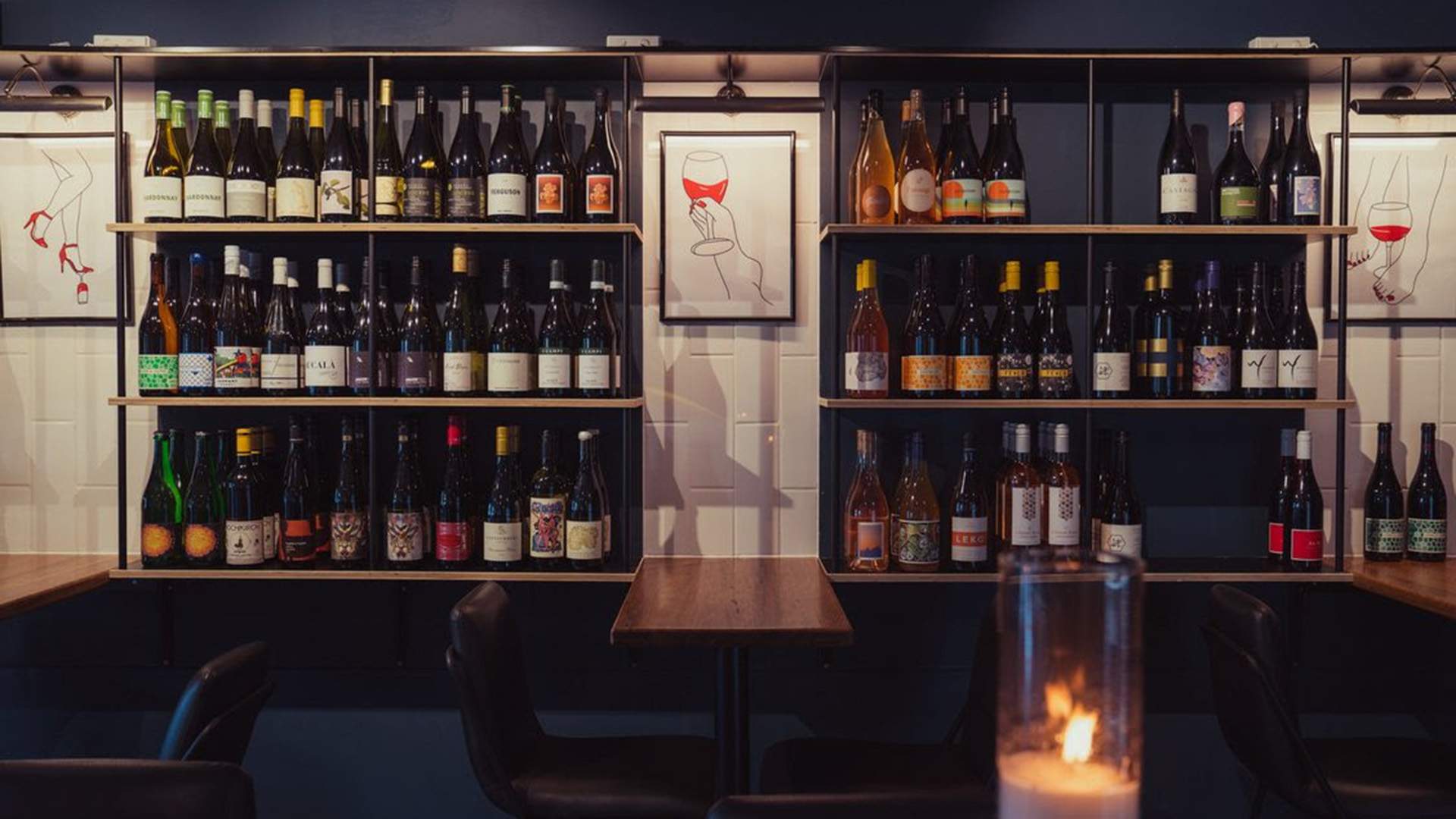 A wall of wine at CITY WINERY FORTITUDE VALLEY.