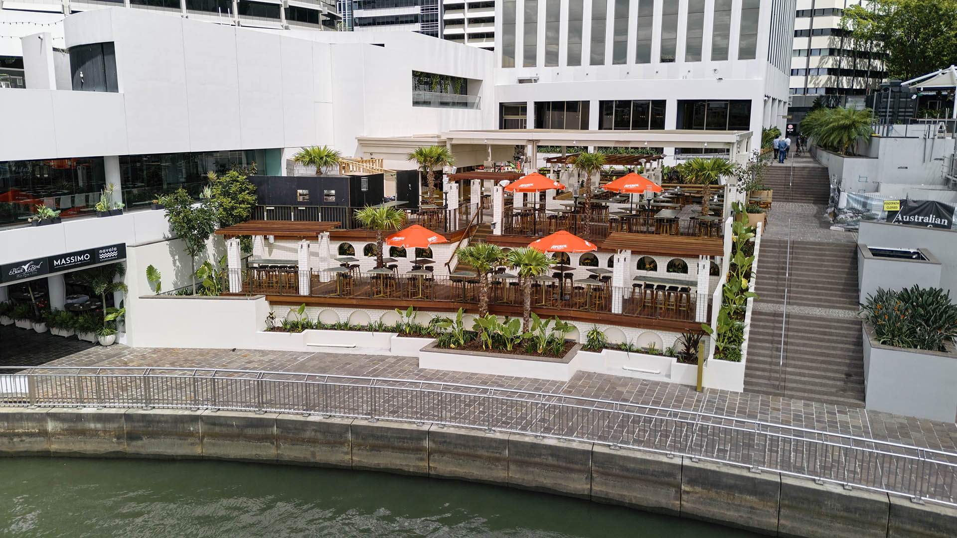 Now Open: Babylon Garden Is Eagle Street's New Two-Tier Waterfront Bar with Stunning River Views