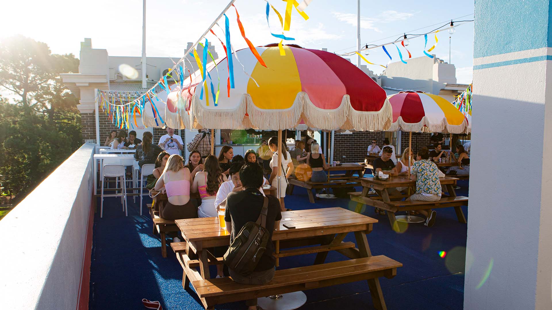 The Lansdowne Hotel's rooftop bar in Chippendale