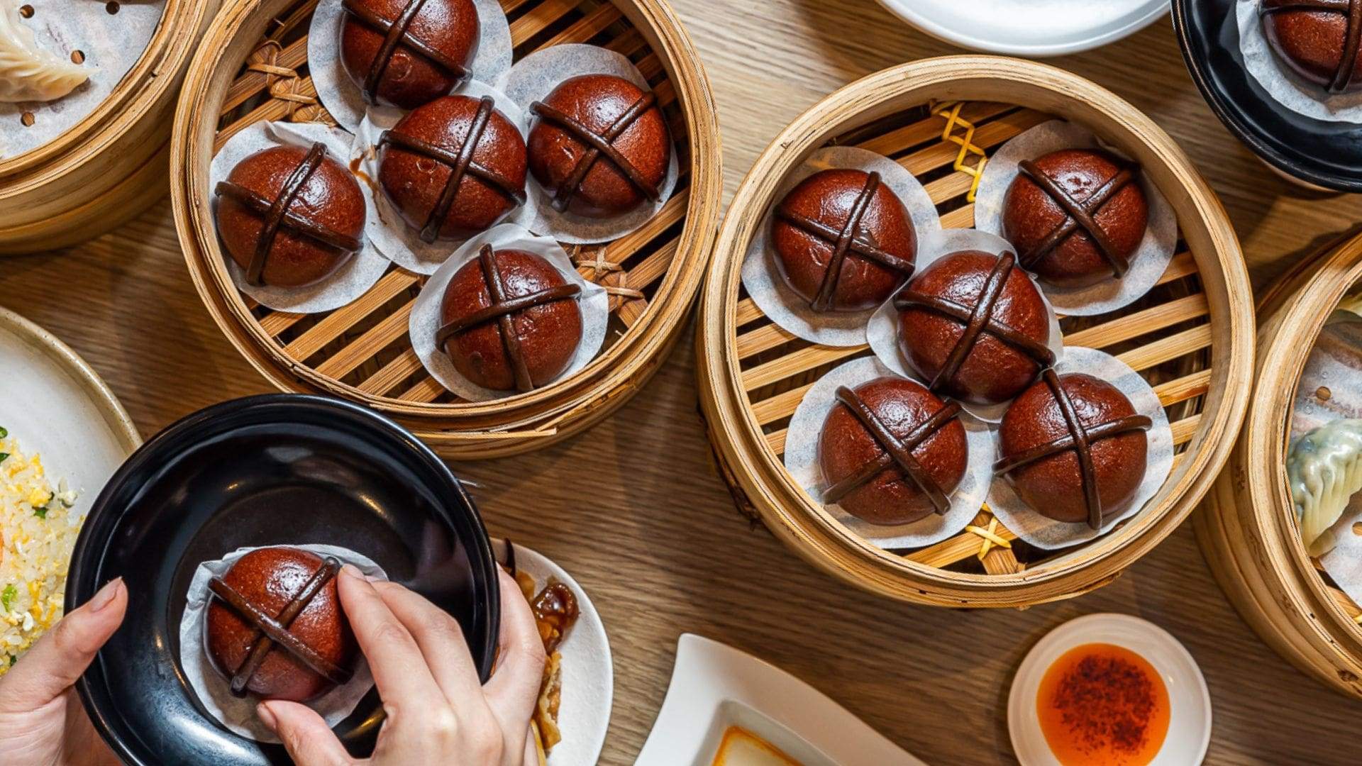 Din Tai Fung Is Serving Up Hot Cross Bao Filled with Molten Chocolate for Easter