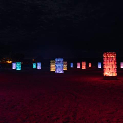 Bruce Munro's New 'Light-Towers' Installation Is Now Dazzling the Northern Territory's Kings Canyon