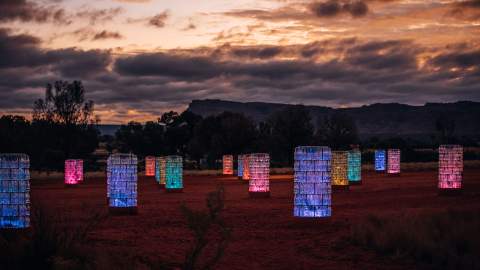 Bruce Munro's New 'Light-Towers' Installation Is Now Dazzling the Northern Territory's Kings Canyon