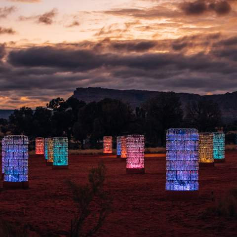 Bruce Munro's New 'Light-Towers' Installation Is Now Dazzling the Northern Territory's Kings Canyon