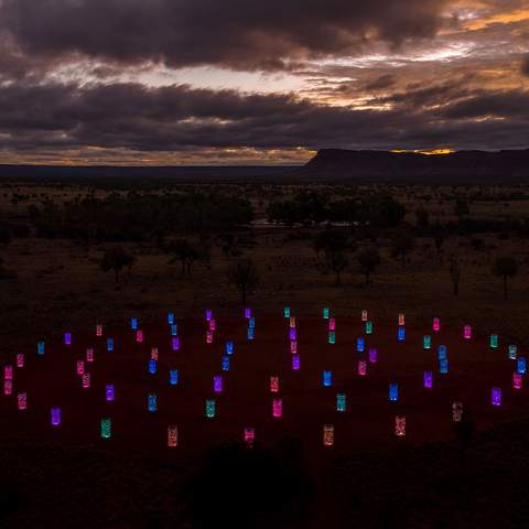 Bruce Munro's New 'Light-Towers' Installation Is Now Dazzling the Northern Territory's Kings Canyon