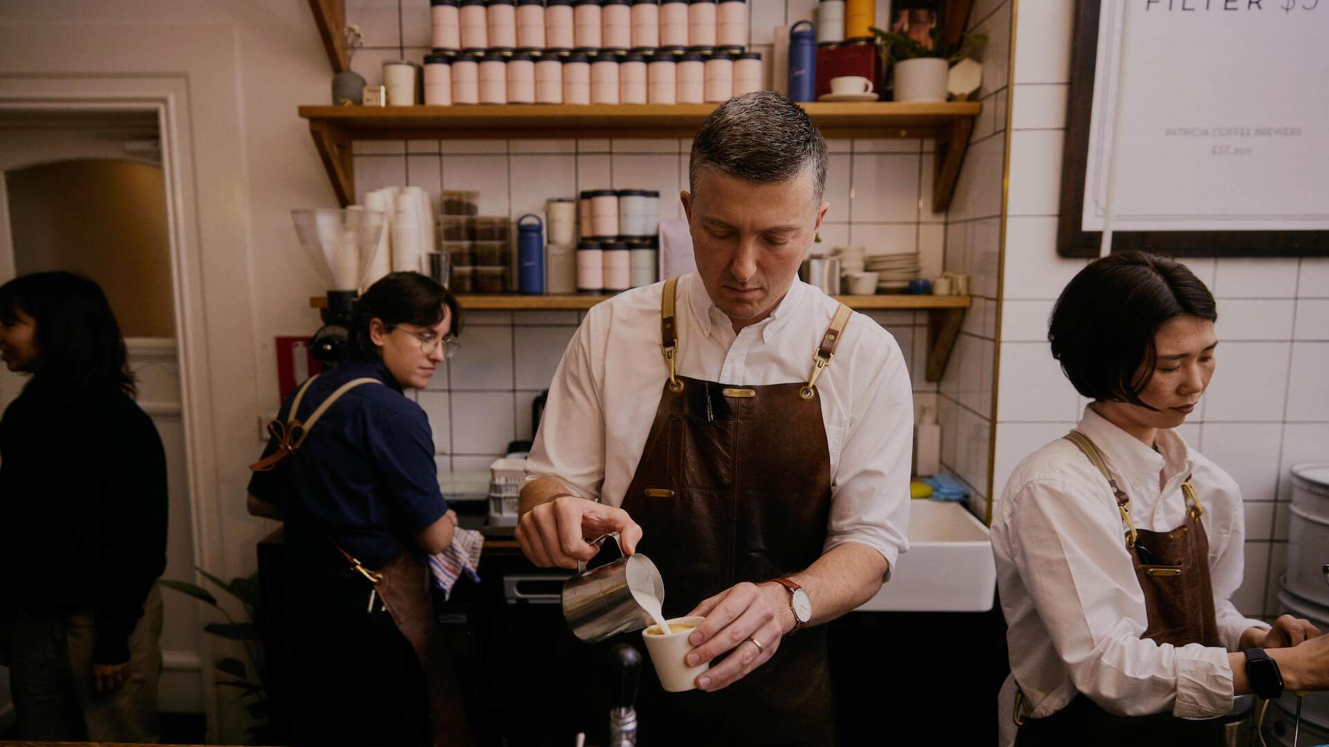 Barista at Patricia - home to some of the best coffee in Melbourne.