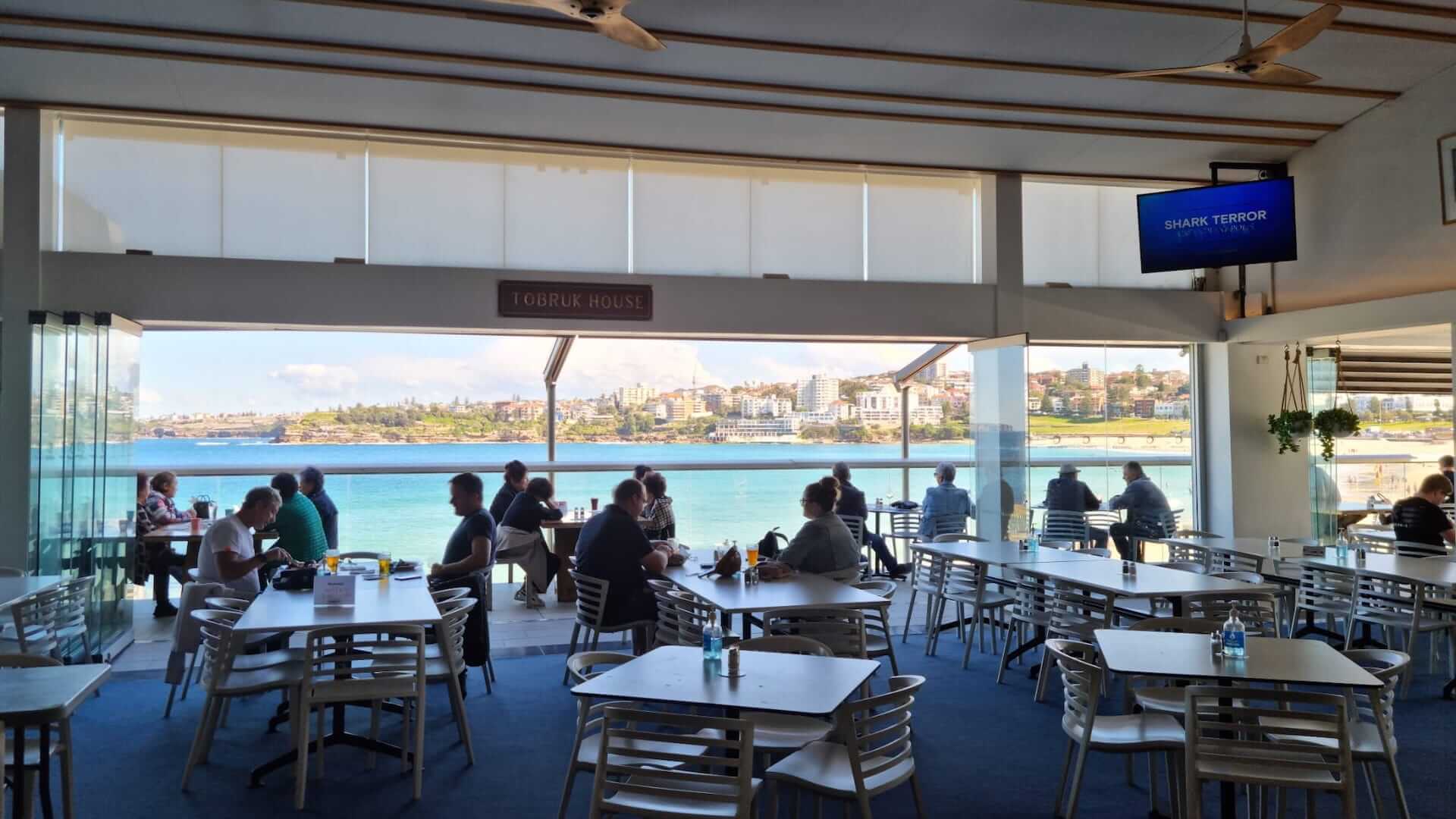 A view of the beach from north bondi rsl - one of the best pubs in Sydney.