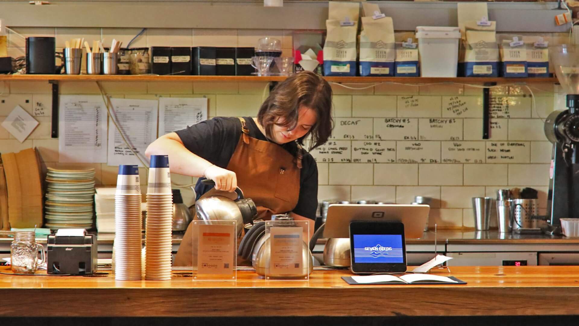 Barista at Seven Seeds Carlton - Melbourne cafe