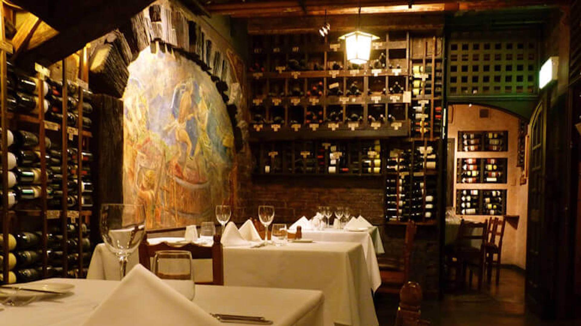 the basement cellar and private dining room at Beppi's italian restaurant - home to one of the best private dining rooms in Sydney