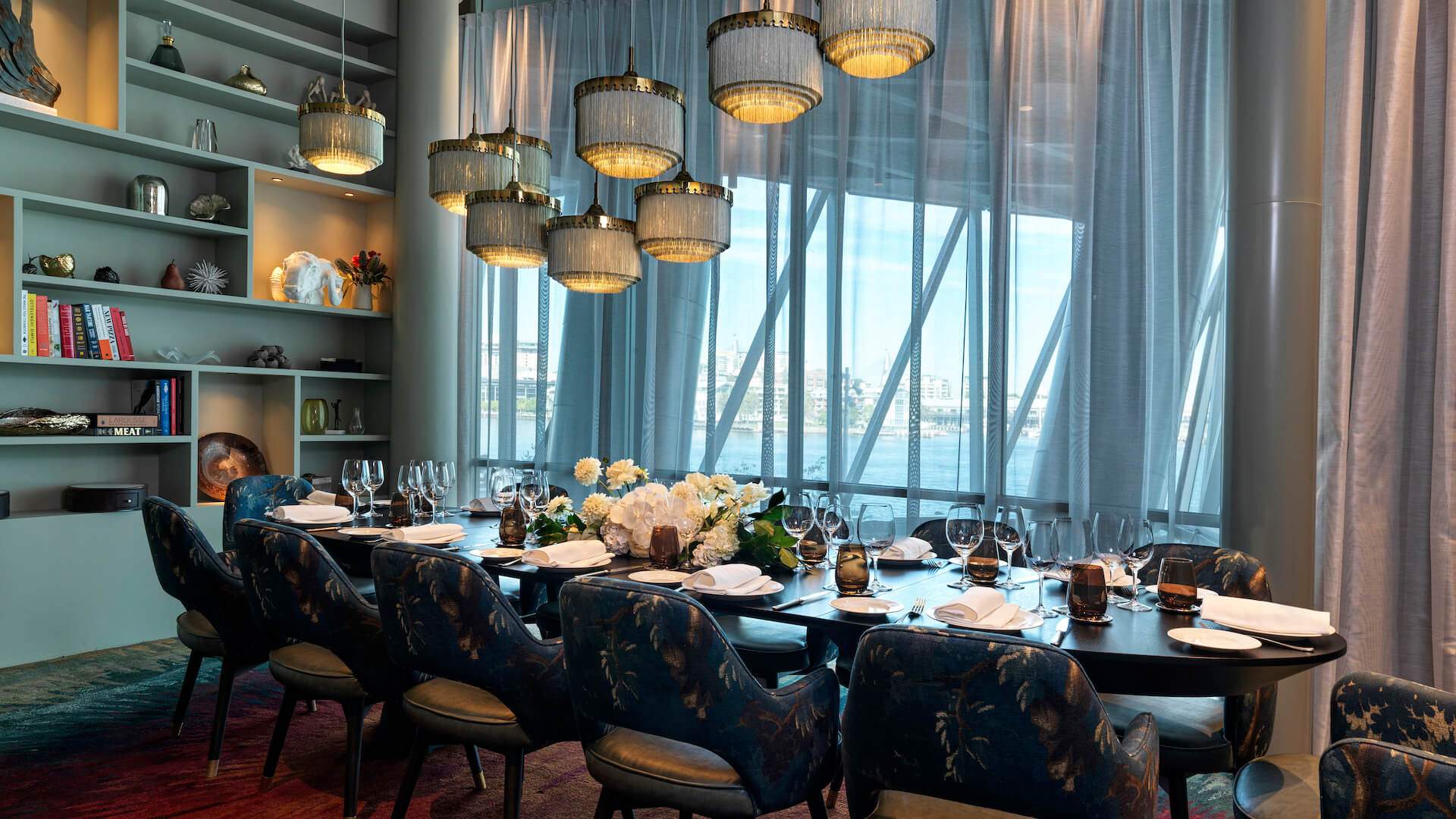 the library private dining room at A'mare - one of the best private dining rooms in sydney