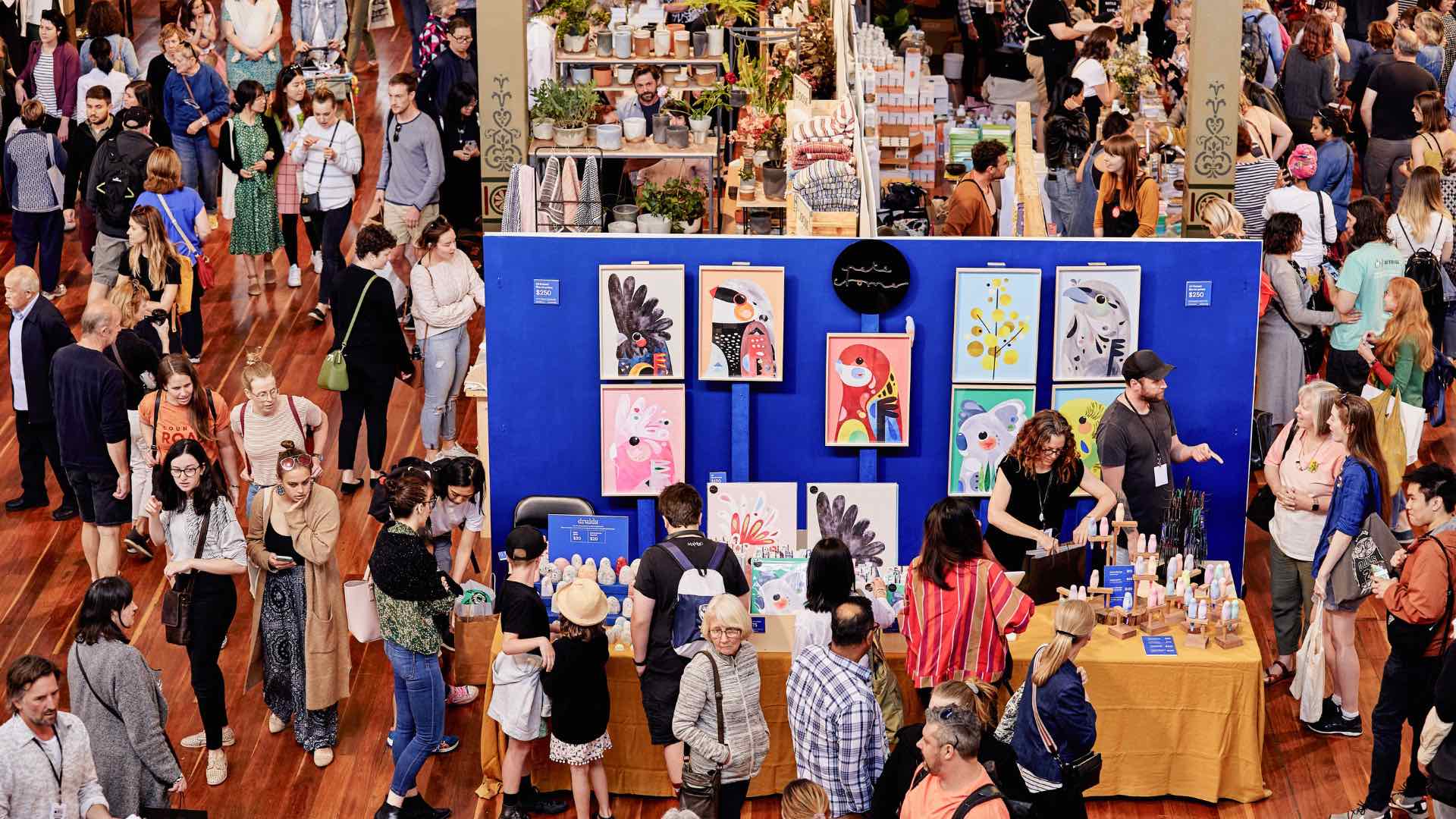 Photo of vendors and crowds at The Big Design Market.