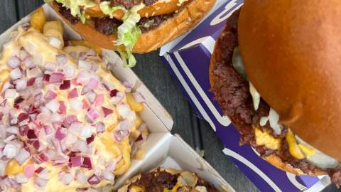 A selection of burgers and loaded fries from Chebbo's Brugers