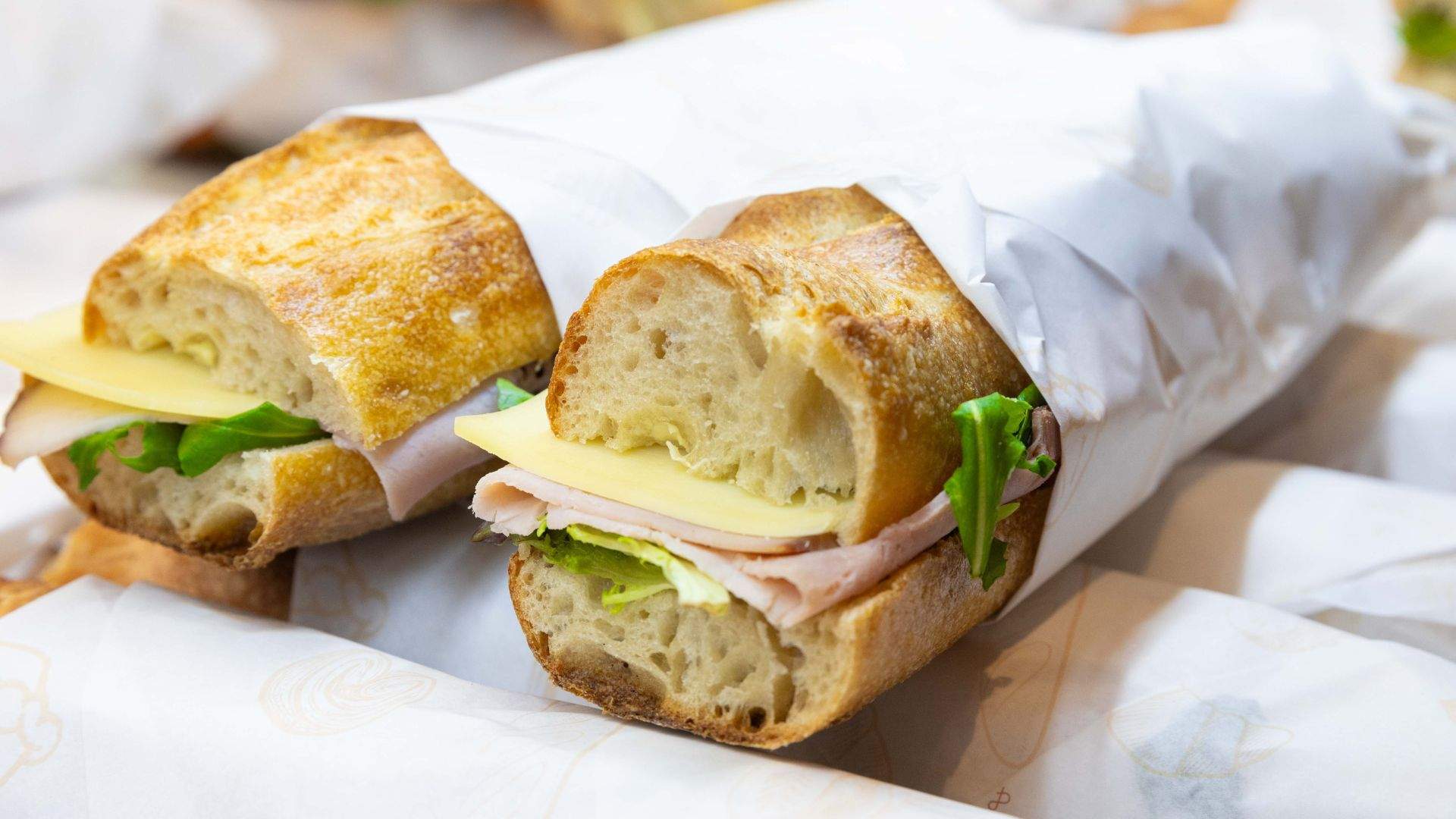 Baguette Sandwiches from Frenchies Bakery & Pâtisserie in Rosebery.
