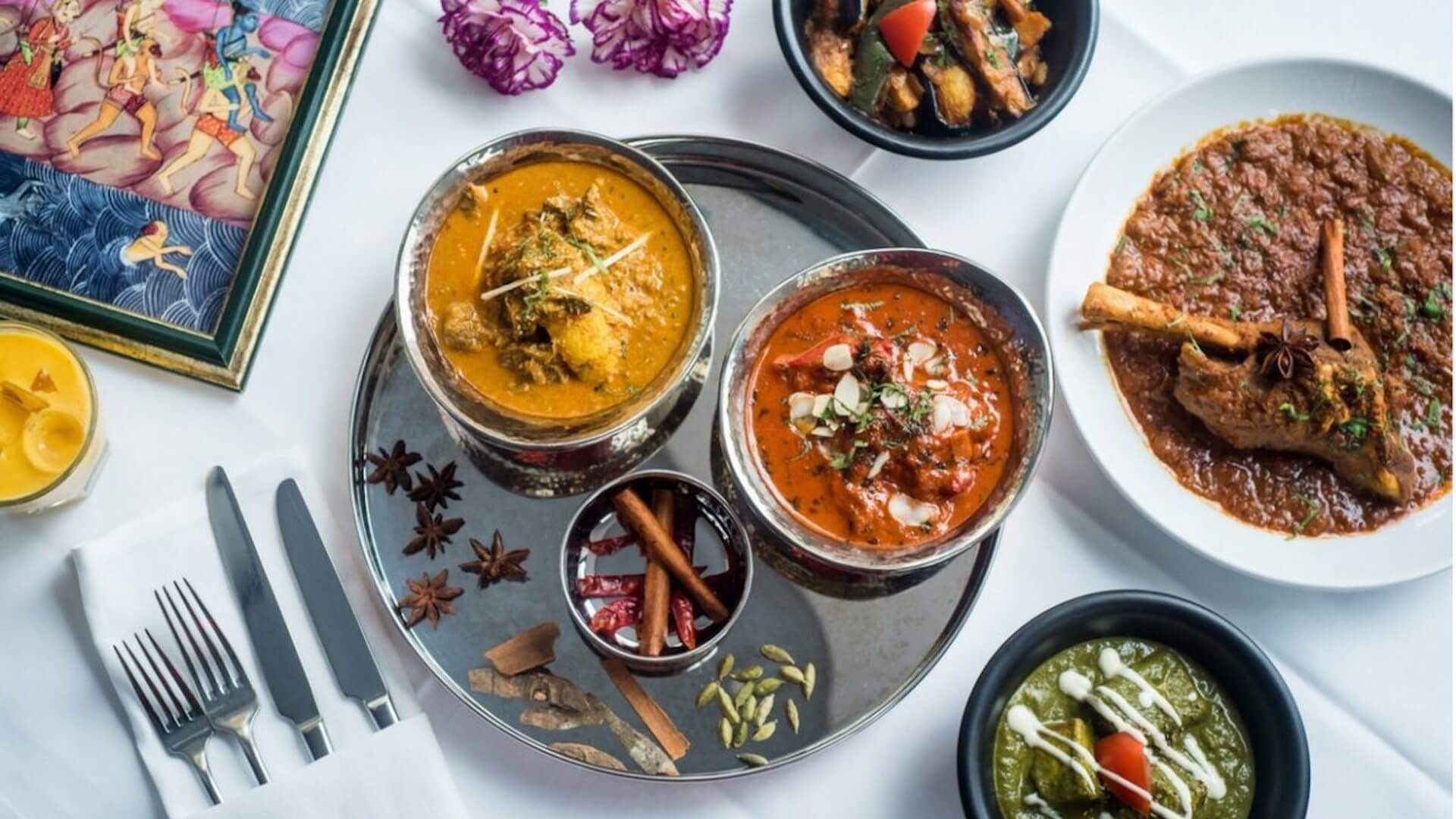 a selection of curries at Malabar - one of the best indian restaurants in Sydney