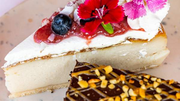 A slice of fruity cheesecake from Nutie.