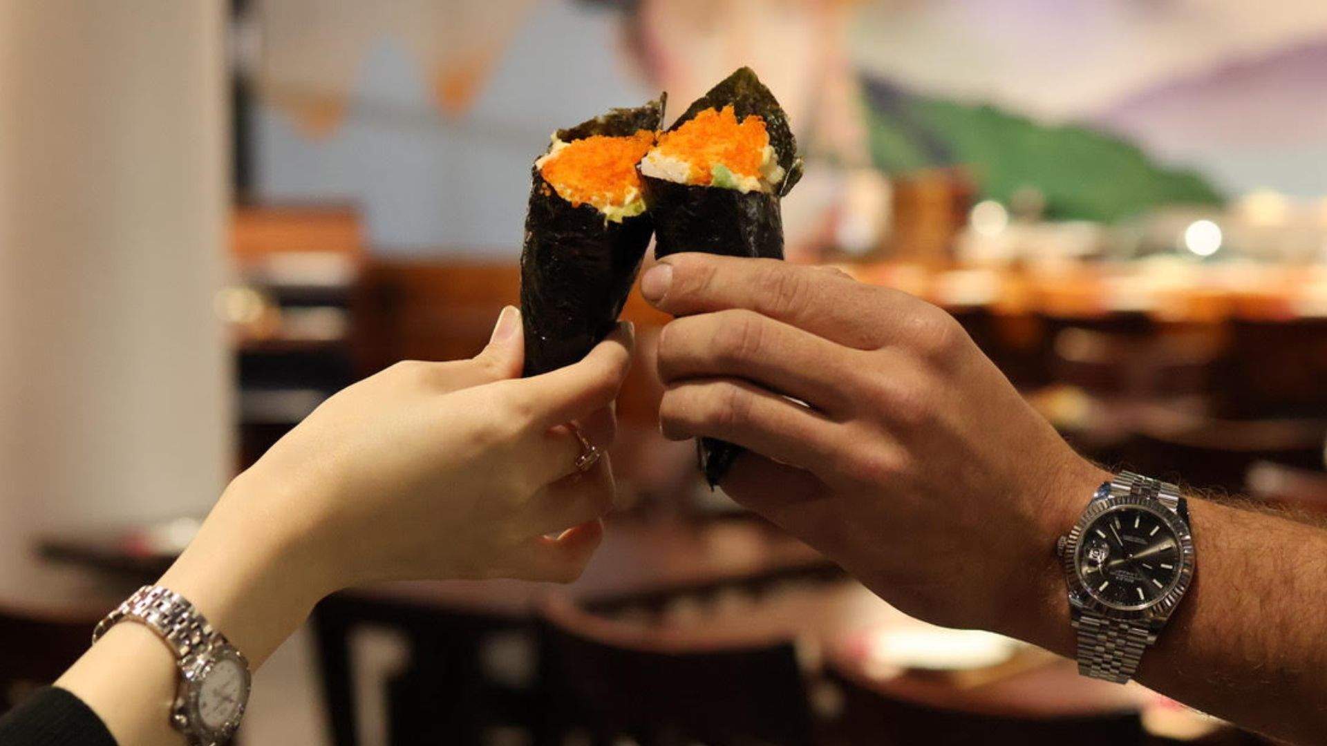 cones of sushi at Oyama - Japanese restaurant in Brisbane