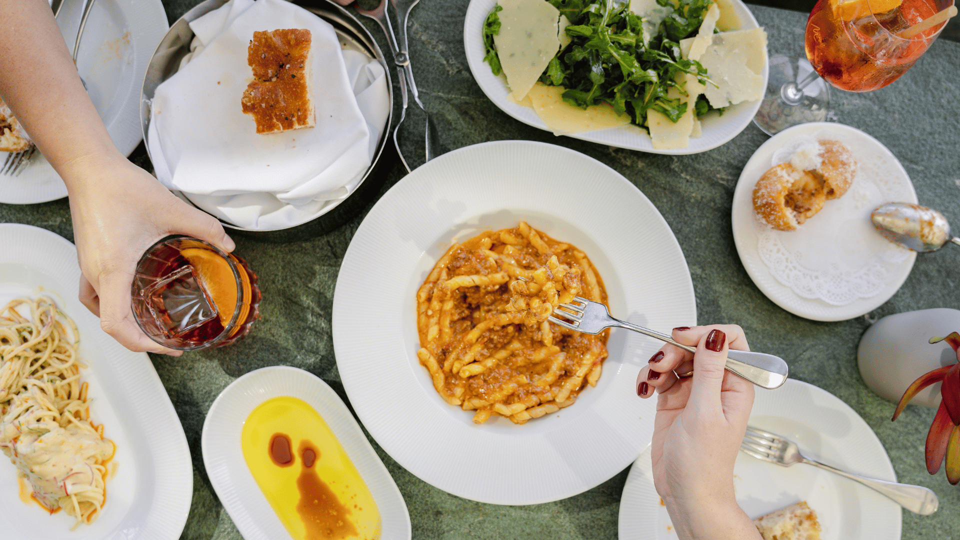 Various dishes at a'Mare Cucinetta.