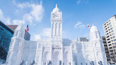 Photo of snow sculpture at the Sapporo Snow Festival.