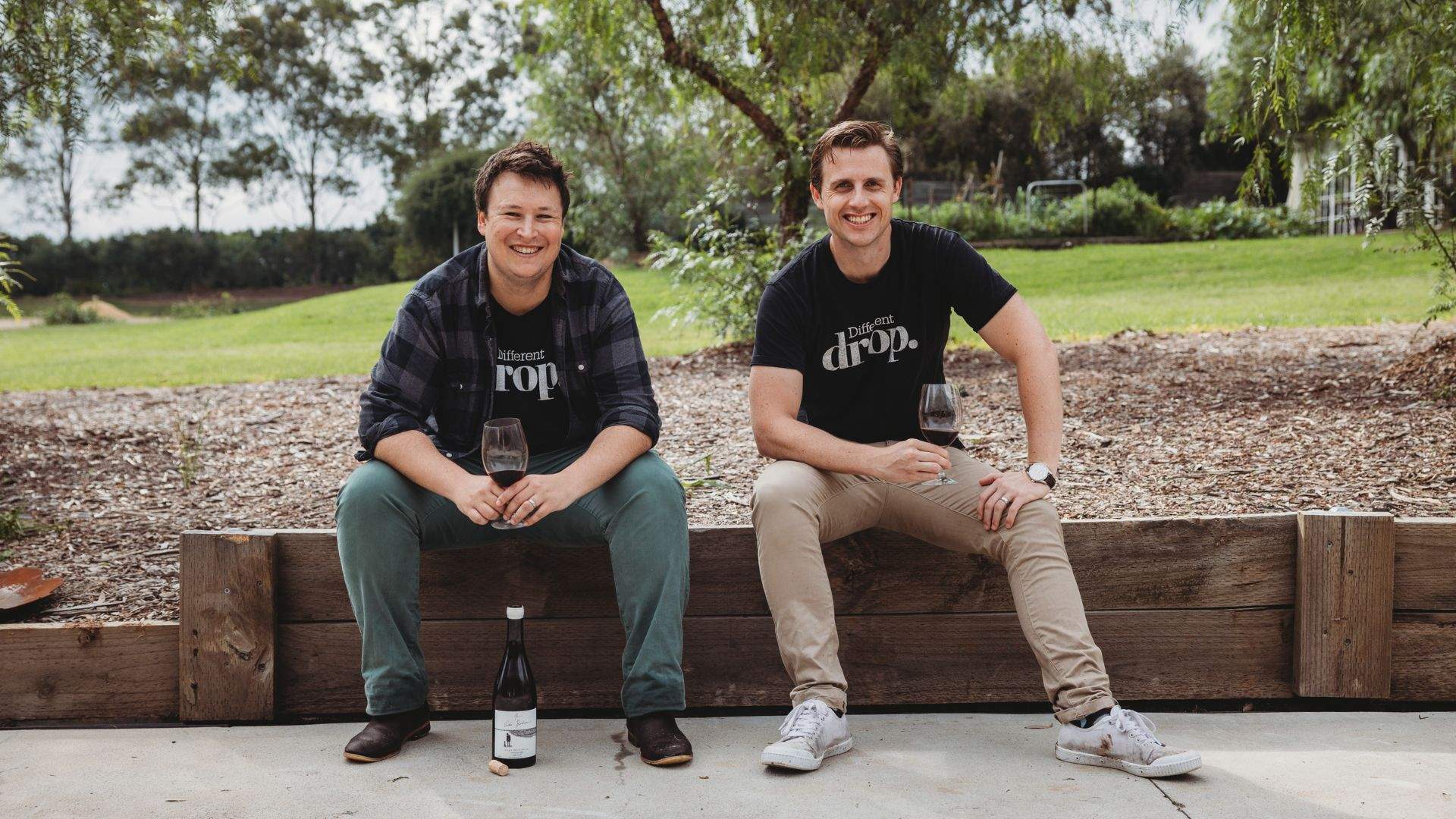 Online wine retailer 'Different Drop' co-founders Tom Hollings (left) and Brett Ketelbey (right).