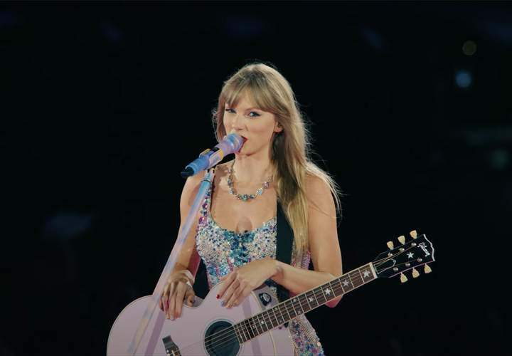 Background image for Taylor Swift's 'Eras' Tour Has Been Turned Into a Concert Film If You Missed Out on Gig Tickets