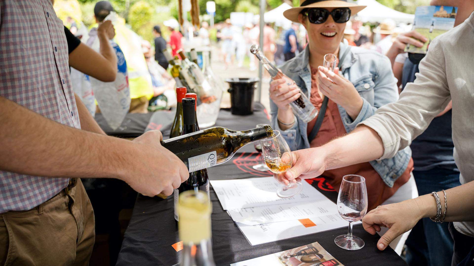 wine tasting at Wahroonga food and wine fest.