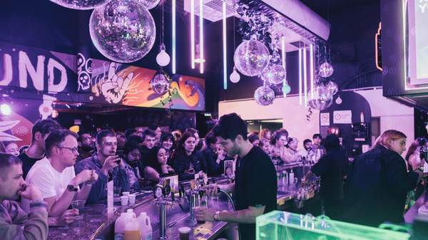 A photo of people at the bar during Winterfest at The Underground UTS.