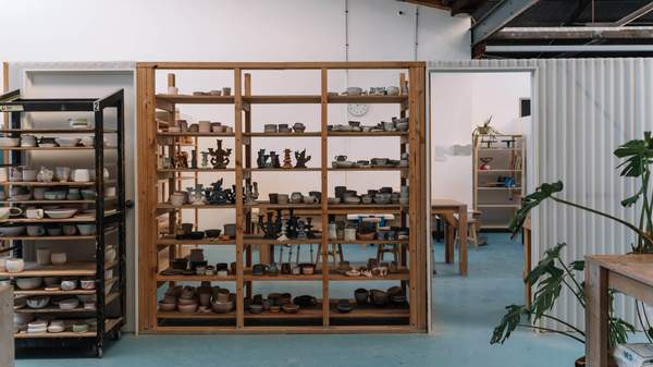 Pottery on display at Bisque Studios in Melbourne