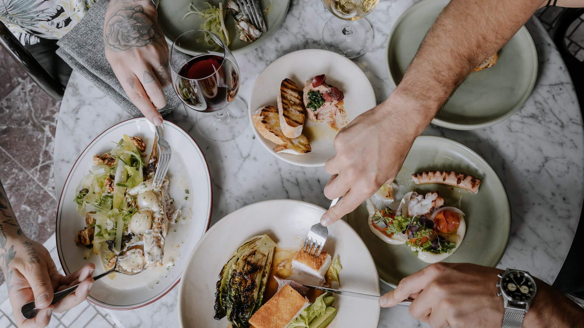 A selection of French dishes at Cremorne's Frederic - French restaurant in Melbourne