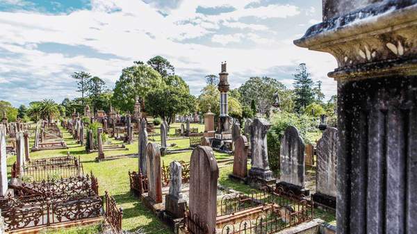 A photo of Rookwood Cemetery.