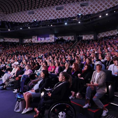 Attendees watch on during the 'Spotlight on Blossom Films' feature session at SXSW Sydney.