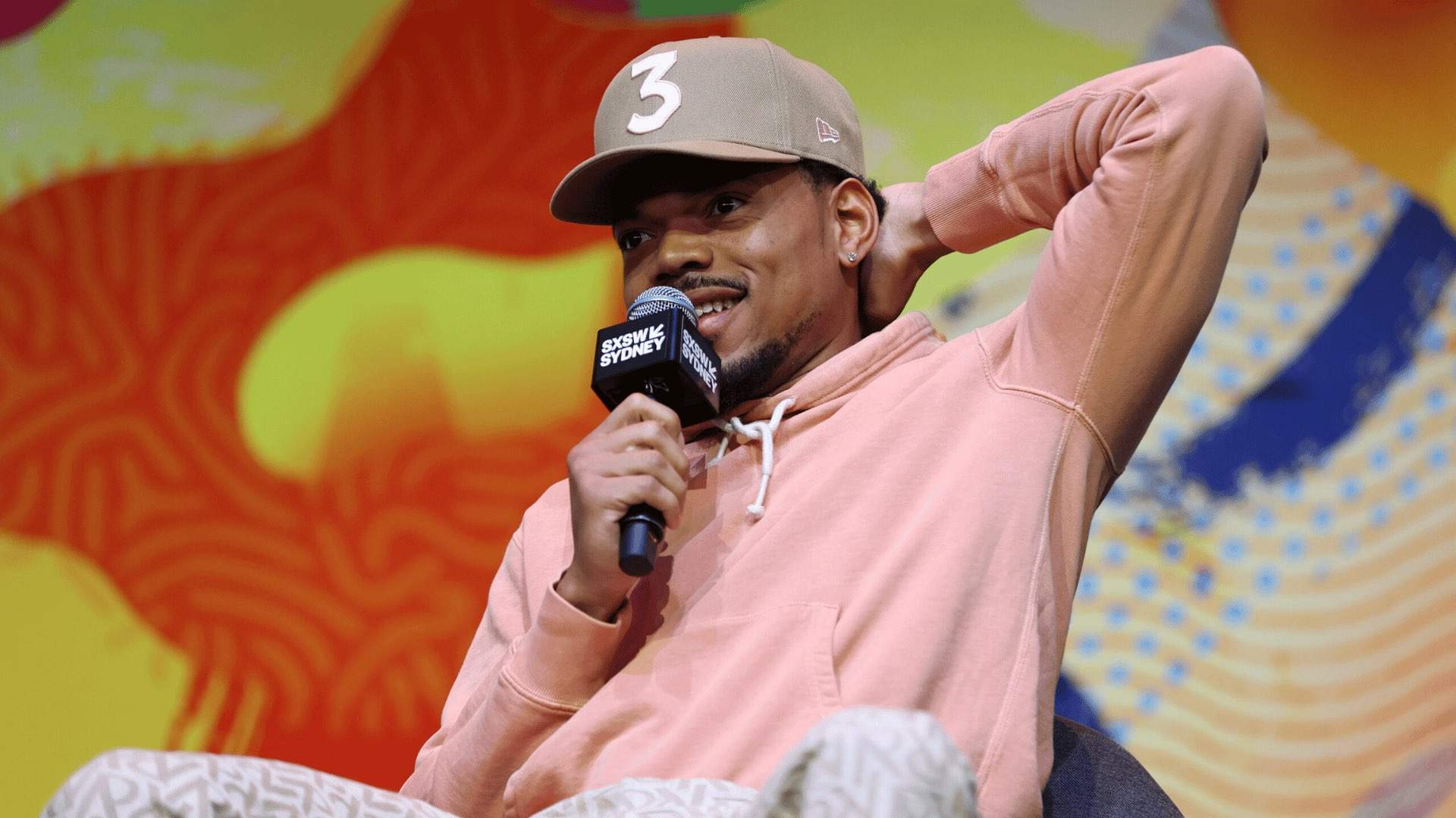 Chance the Rapper speaks during the '50th Anniversary Of Hip Hop' keynote at SXSW Sydney.