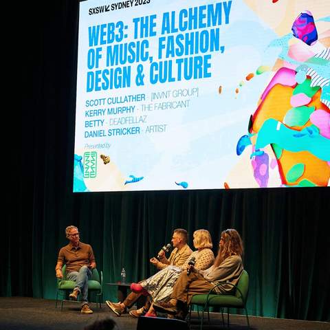 Scott Cullather at his WEB3 panel at SXSW Sydney.