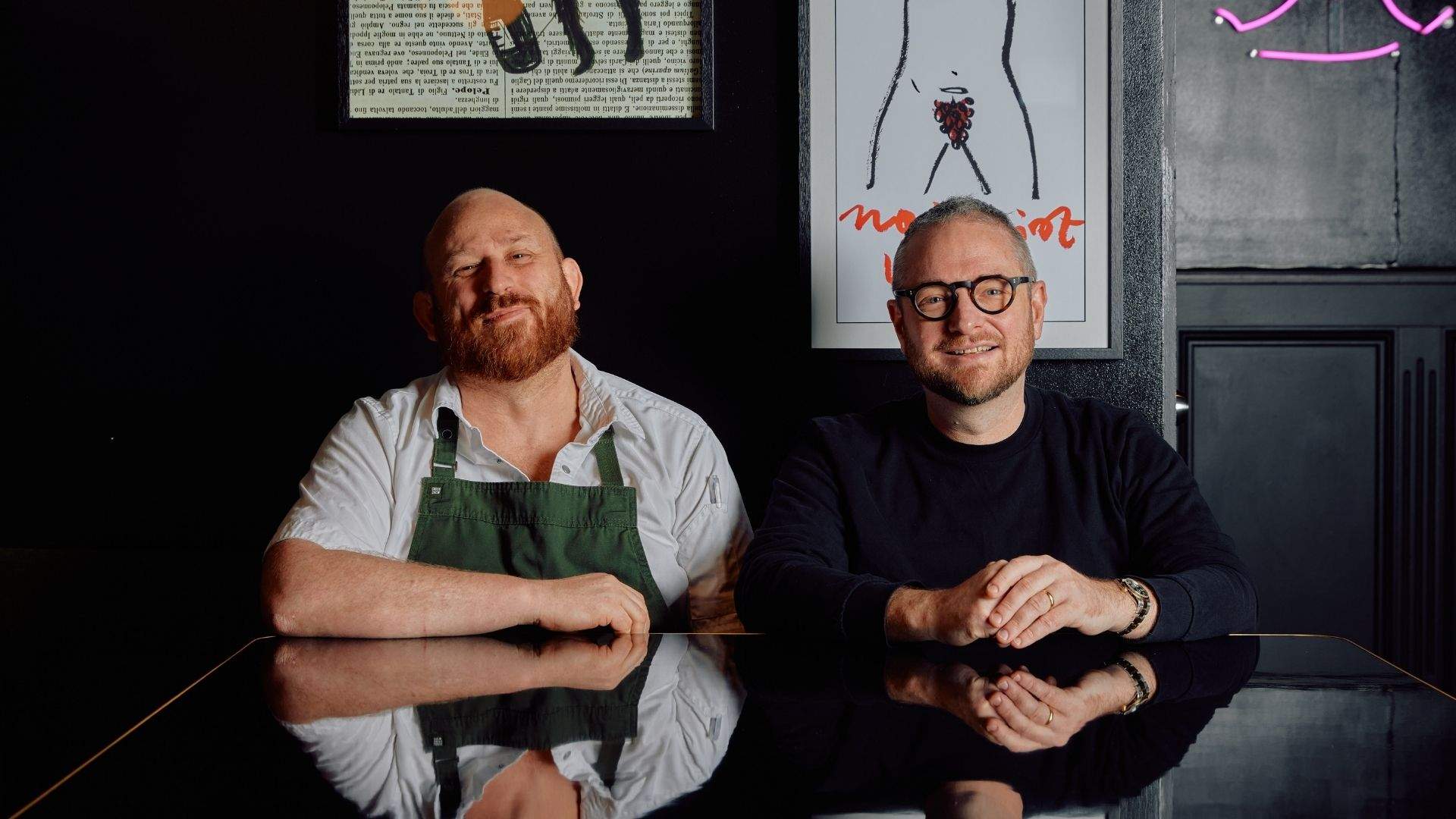 The Strand Hotel's Head Chef Leigh McDivitt & PUBLIC Group's Creative Culinary Director Clayton Wells photographed at Strand Bistrotheque. 