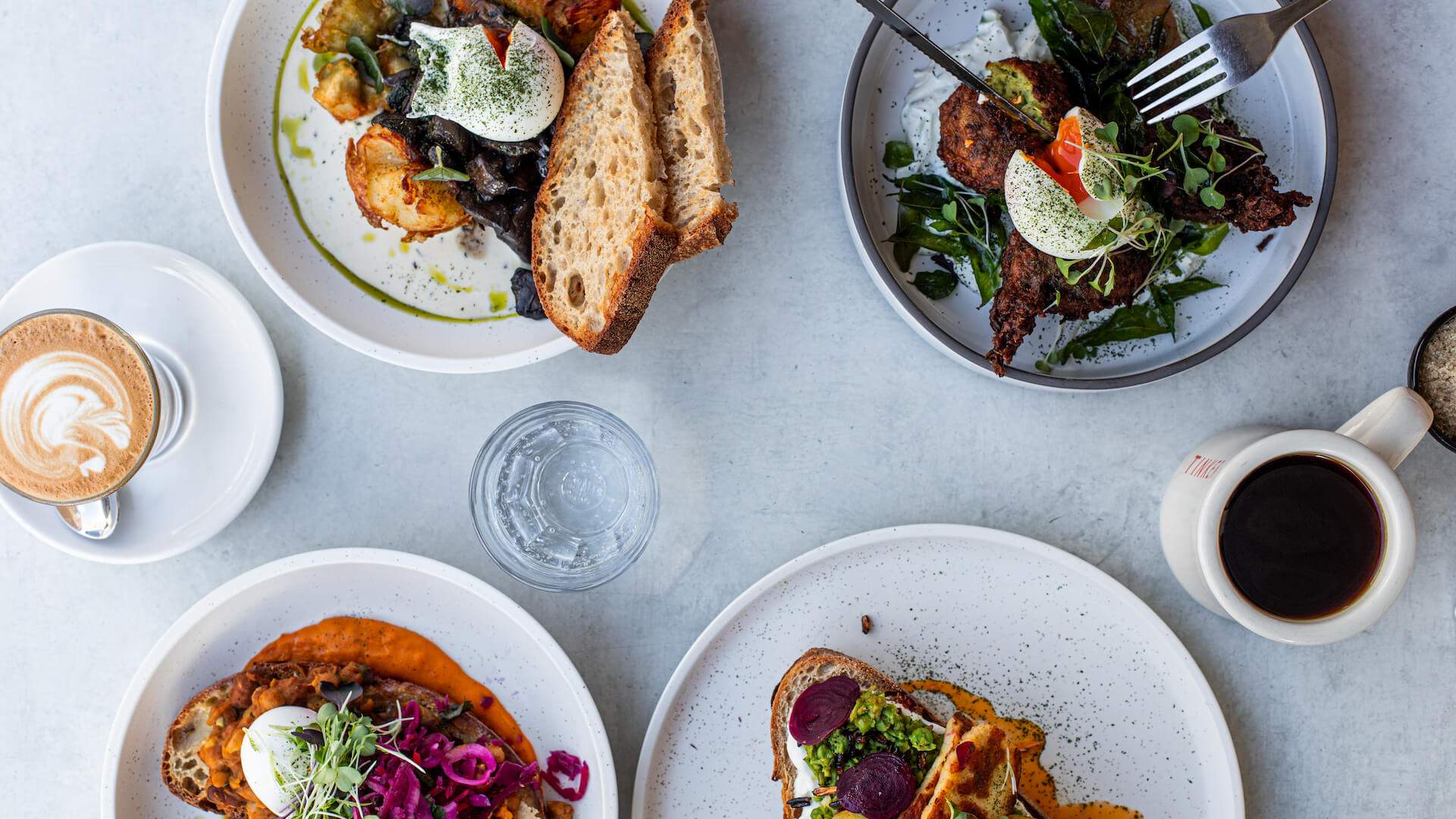 Breakfast dishes at Tinker cafe in Northcote.