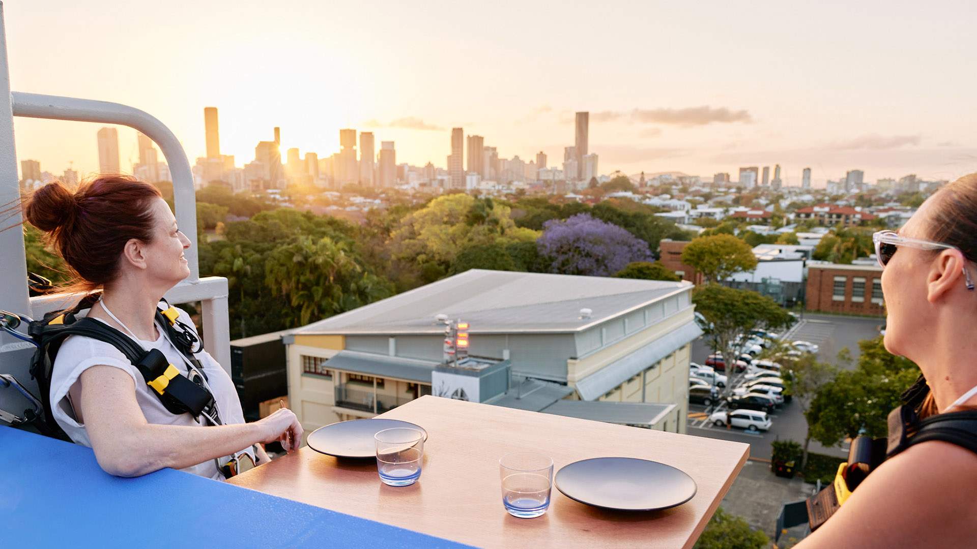 Now Open: Vertigo Serves Dinner 17 Metres Up While You're Hanging Over the Side of Brisbane Powerhouse