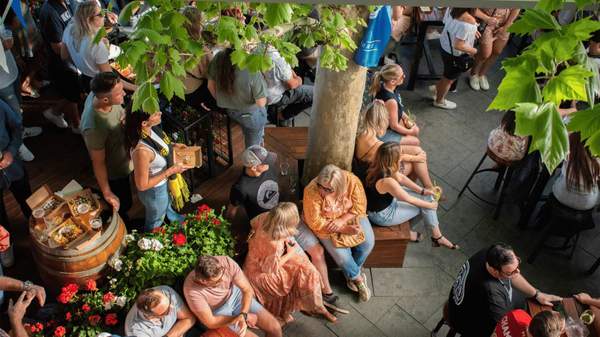 Photo of the courtyard at the Wembley Hotel.