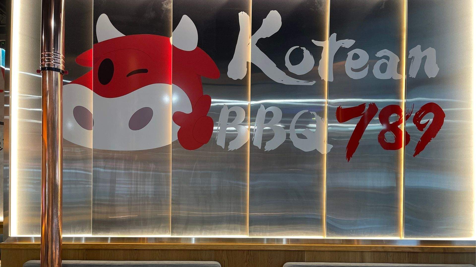 The exterior logo of Darling Square's 789 Korean BBQ.