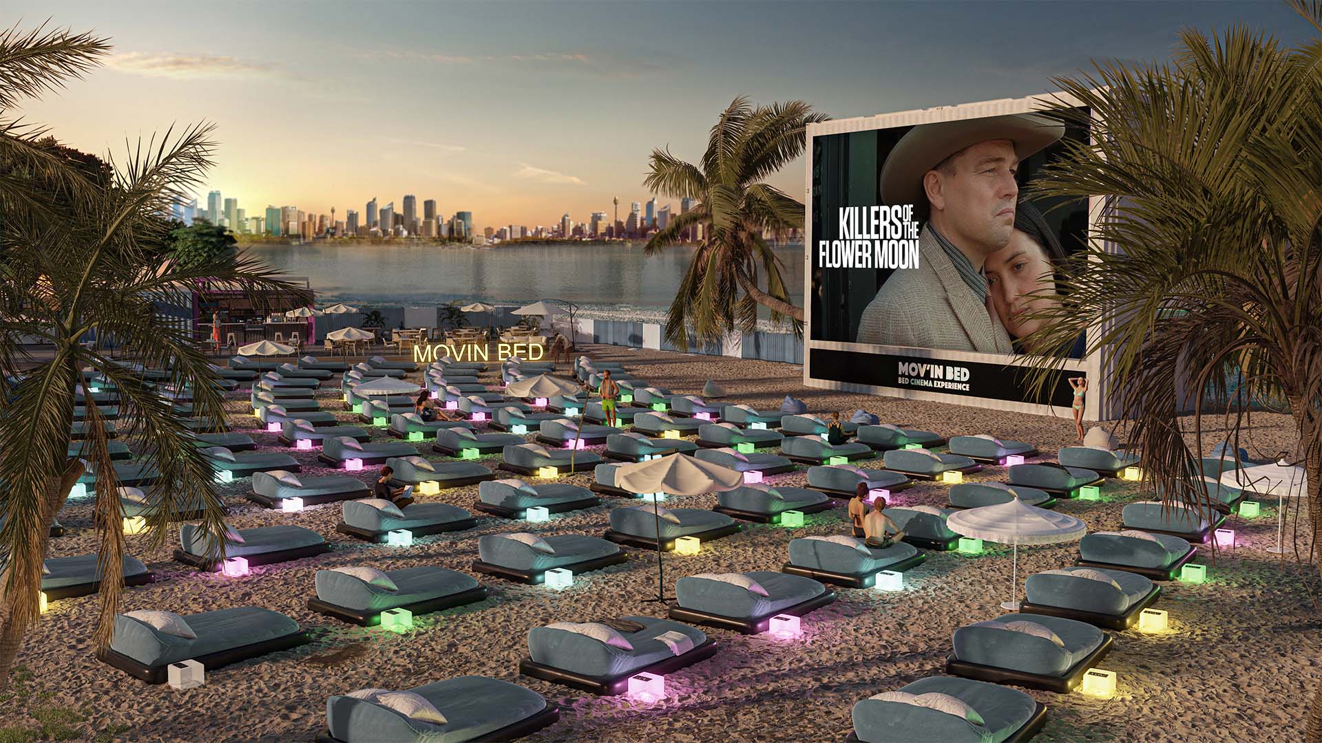 Mov'In Outdoor Bed Cinema Is Taking Its Mattresses to the Beach at Barangaroo This Summer