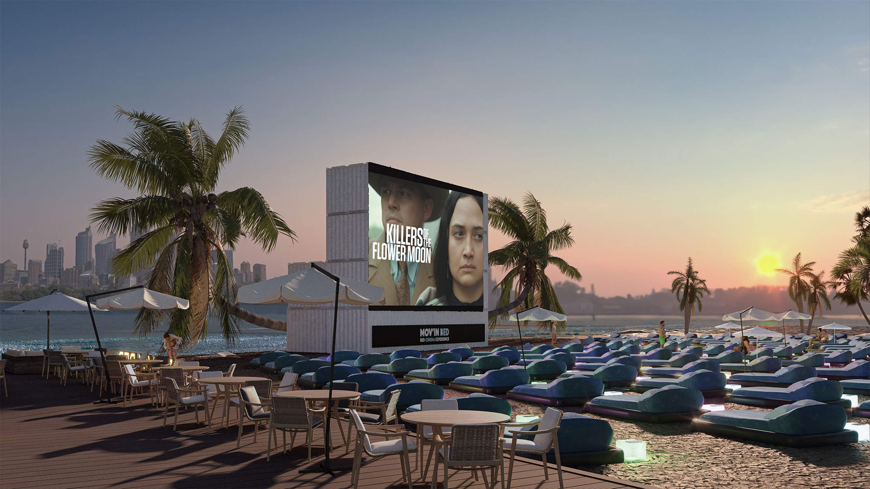Mov'In Outdoor Bed Cinema Is Taking Its Mattresses to the Beach at ...