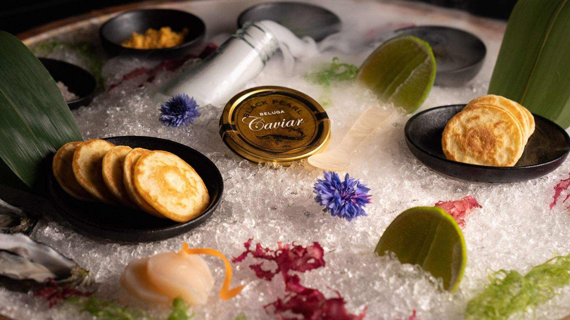 Oribu's menu highlights: caviar on a platter