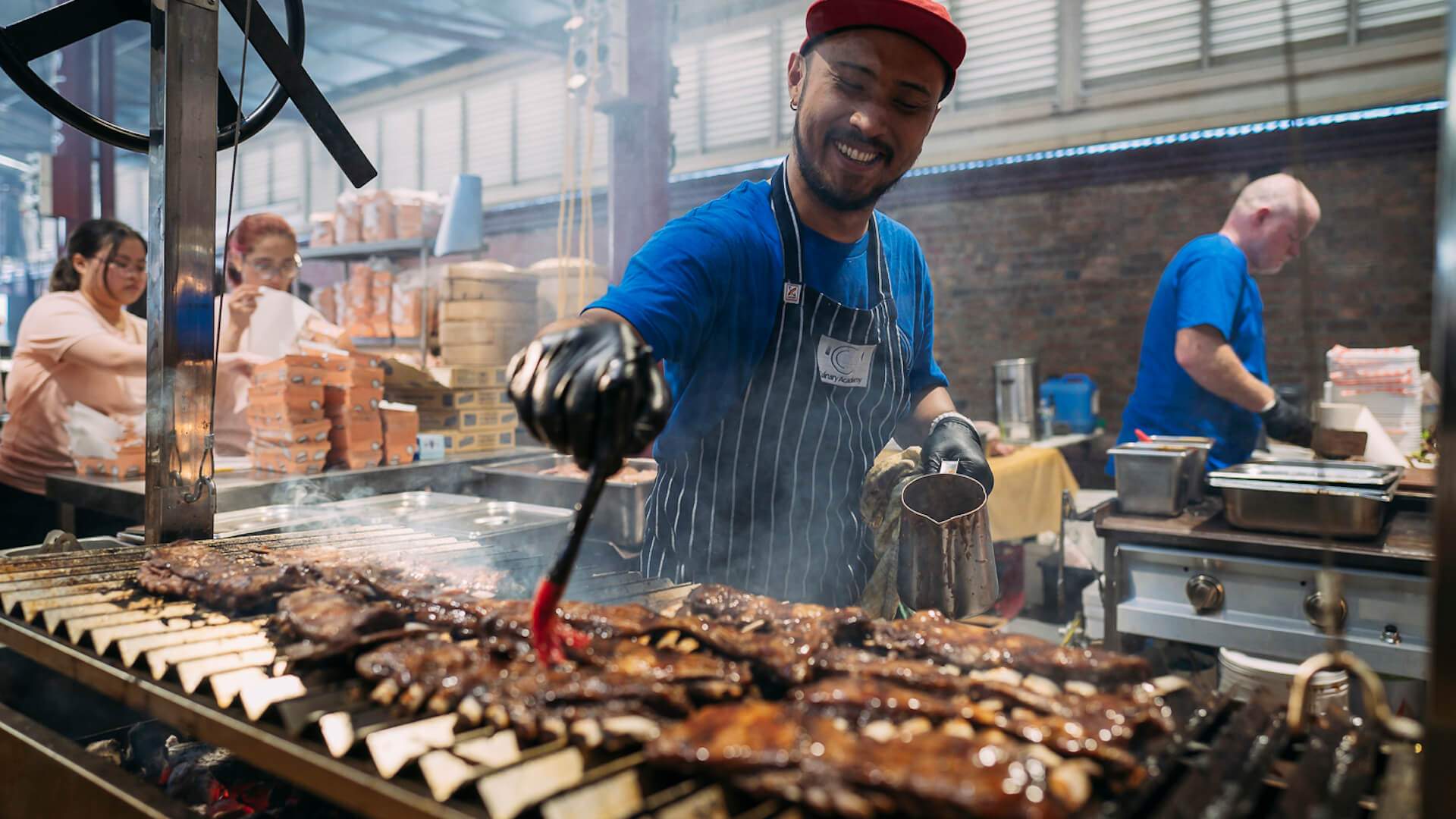 Ribs on the barbecue at Queen Victoria Market - Summer Night Market.