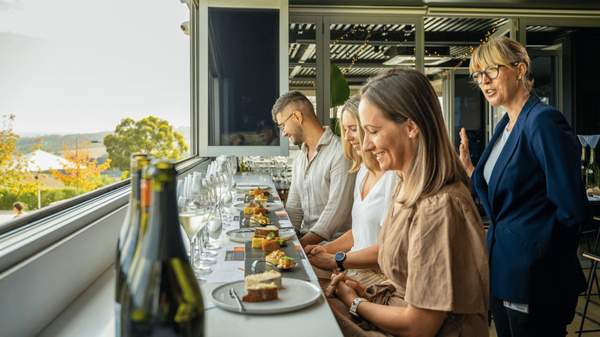 Wine pairings and amuse-bouches served at the Gathering Experience.