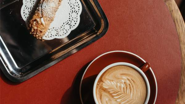 Coffee and cannoli from Genovese Coffee House in Alexandria. 